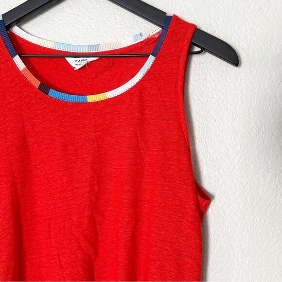 Splendid x MARGHERITA Ciao Bella Tank 100% Linen Red Size Small - Picture 6 of 11
